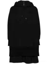 Sacai Layered-design Cotton Sweatshirt In Schwarz
