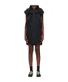 Sacai Poplin Dress With Cap Sleeves And Ruffled Detail In Black