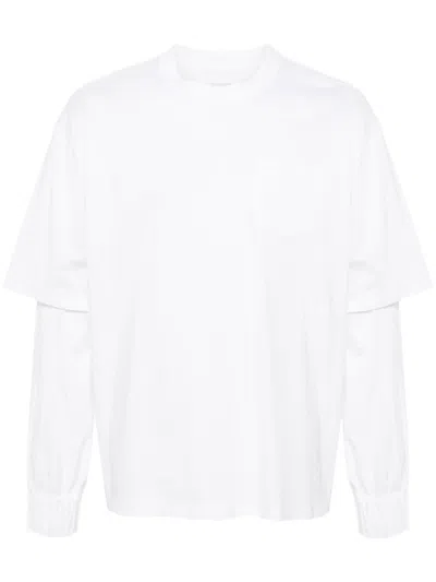 Sacai Layered-effect T-shirt In 101 White