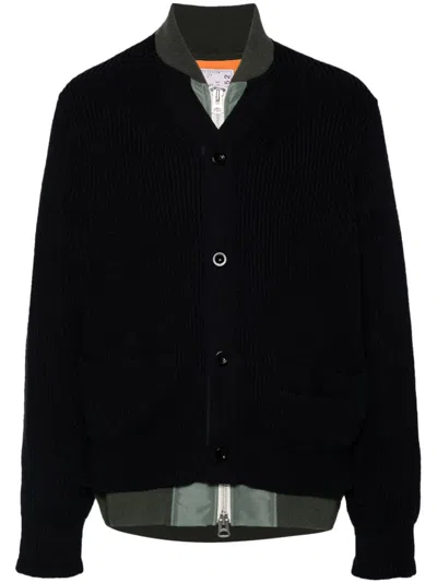 Sacai Layered Jacket In Blue
