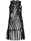 Sacai Layered Midi Dress In Black