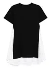 Sacai Layered Mini Day Dress In Black