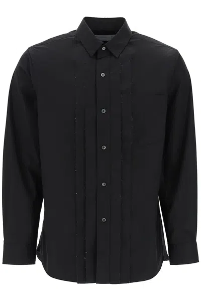 Sacai Layered Poplin Effect Shirt With In Black