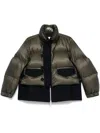 Sacai Layered Puffer Jacket In Green