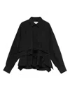 Sacai Layered Ruffled Shirt In Black