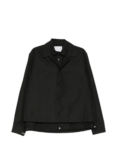 Sacai Layered Long-sleeve Shirt In Black