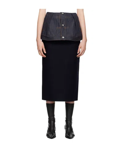 Sacai Layered Skirt In Black