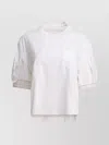 Sacai Layered T-shirt With Chest Pocket And Stripes In White