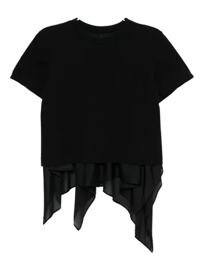 Sacai Layered Top In Black