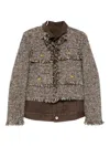 Sacai Layered Twill Jacket In Brown