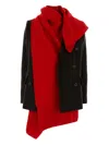 Sacai Notched Lapel Double-breasted Blazer In Red