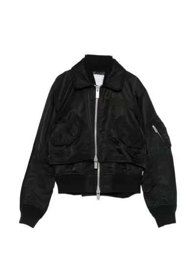 Sacai Layered-design Jacket In Black
