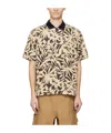 Sacai Leaf Printed Shirt In Brown