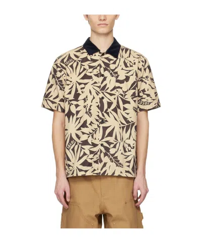 Sacai Leaf Printed Shirt In Multicolor