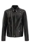 Sacai Snap-fastening Leather Jacket In Black