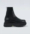 Sacai Black Platform Boots In Black