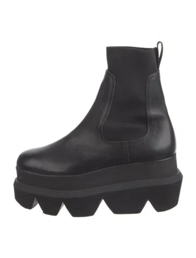 Pre-owned Sacai Leather Chelsea Boots In Black