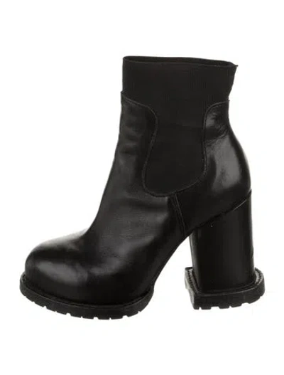Pre-owned Sacai Leather Chelsea Boots In Black