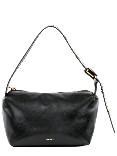 Sacai Leather Clutch Bag In Black