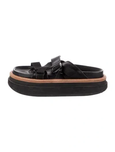 Pre-owned Sacai Leather Espadrilles In Black