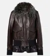 Sacai 2 In 1 Leather Jacket In Brown