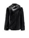 Sacai Leather Jacket With Adjustable Side Straps In Black