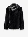 Sacai Leather Jacket With Adjustable Side Straps In Black