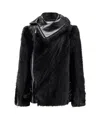Sacai Leather Jacket With Adjustable Side Straps In Black