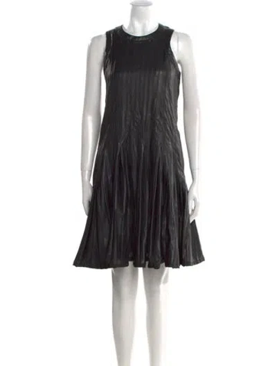 Pre-owned Sacai Leather Knee-length Dress In Black