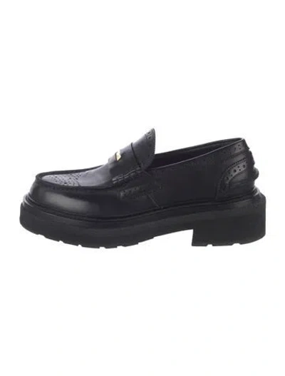 Pre-owned Sacai Leather Loafers In Black
