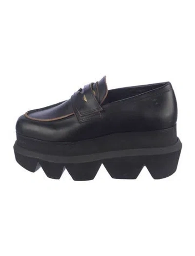 Pre-owned Sacai Leather Loafers In Blue