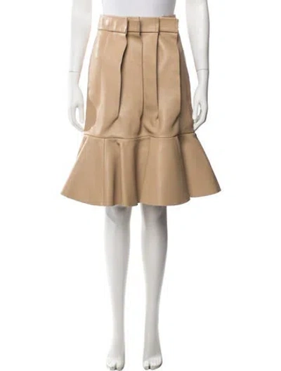 Pre-owned Sacai Leather Midi Length Skirt In Brown