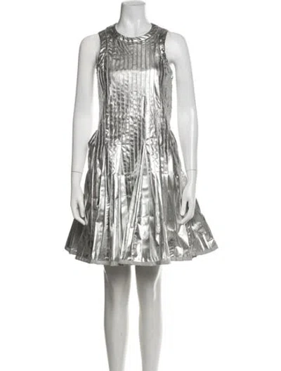 Pre-owned Sacai Leather Mini Dress In Multicolor
