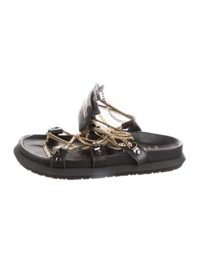 Pre-owned Sacai Leather Sandals In Black