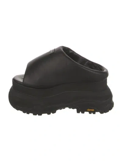 Pre-owned Sacai Leather Slides In Black
