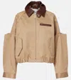 Sacai Cut-out Collared Jacket In Brown