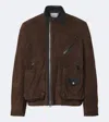 Sacai Leather-trimmed Suede Blouson Jacket In Brown