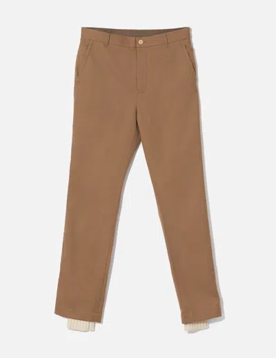 Sacai Leg Cuff Layered Pants In Brown