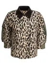 Sacai Leopard Jacket Jackets Brown In Animal Print