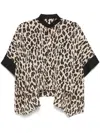 Sacai Leopard-print Blouse In Black