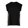 Sacai Leopard Print Knitted Top In Black