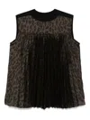 Sacai Oberteil Mit Leoparden-print In Black