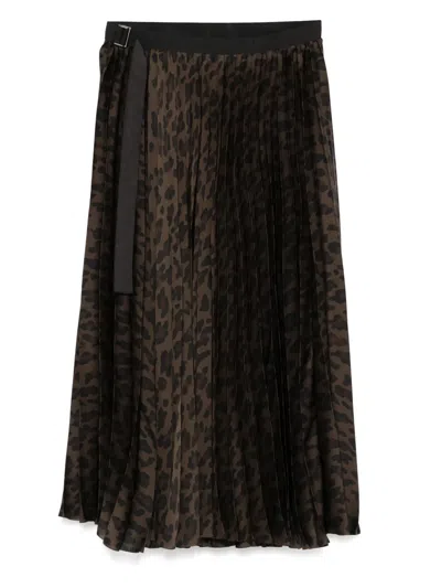 SACAI LEOPARD-PRINT MIDI SKIRT