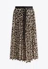 Sacai Leopard Print Skirt In Neutral