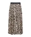 Sacai Asymmetrical Leopard Print Skirt With Adjustable Belt In Nude
