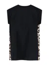 Sacai Leopard Print Knitted Top In Black