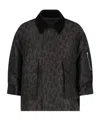 Sacai Leopard Print X Nylon Twill Jacket In Black