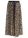 Sacai Leopard Print Skirt In Neutral