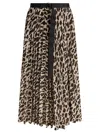 Sacai Leopard Print Skirt In Neutral