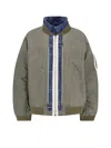 Sacai Reversible Bomber Jacket In Green